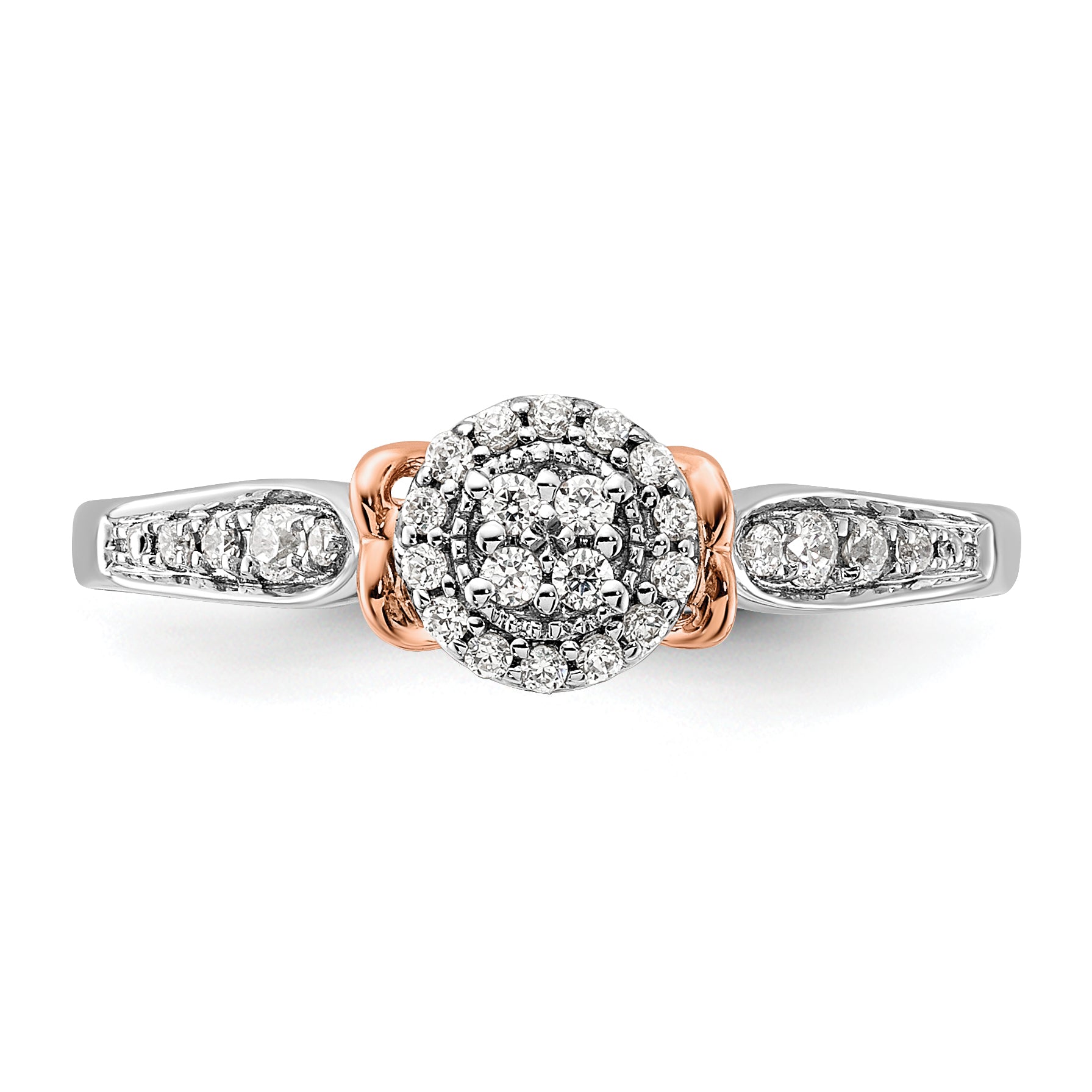 14K Two-Tone Lab Grown Diamond VS/SI+ G+ Oval Cluster Ring