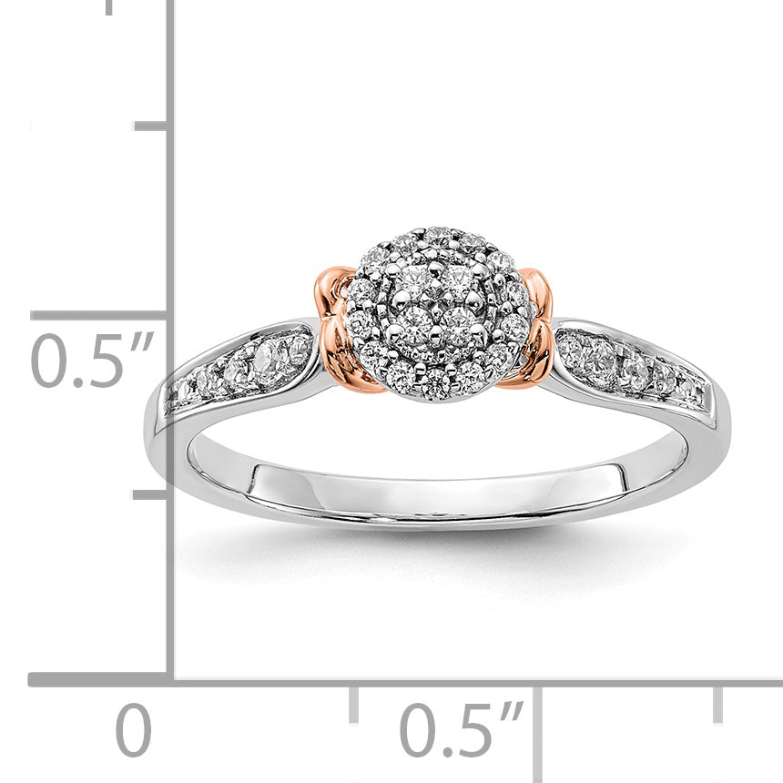 14K Two-Tone Lab Grown Diamond VS/SI+ G+ Oval Cluster Ring
