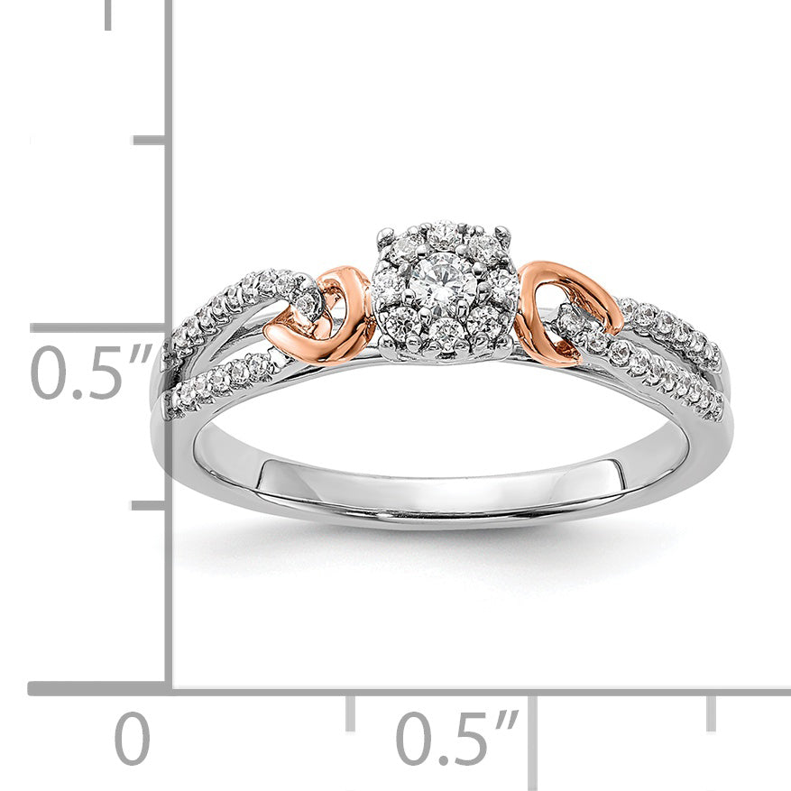 14K Two-Tone Lab Grown Diamond VS/SI+ G+ Looped Cluster Ring