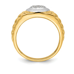 14k Two-tone 1/4 carat Lab Grown Diamond VS/SI+ G+ Complete Men's Ring