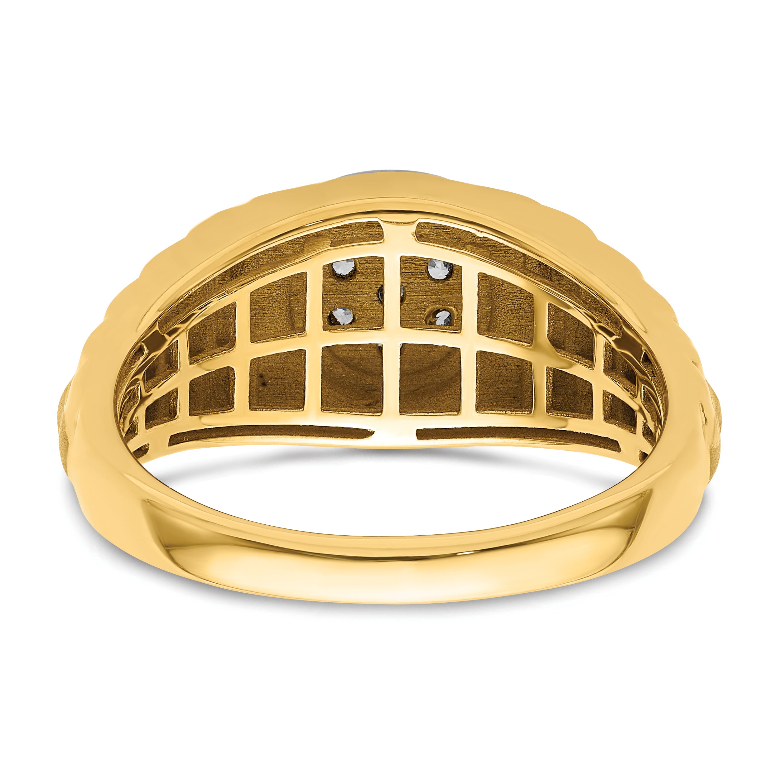 14k Two-tone 1/4 carat Lab Grown Diamond VS/SI+ G+ Complete Men's Ring