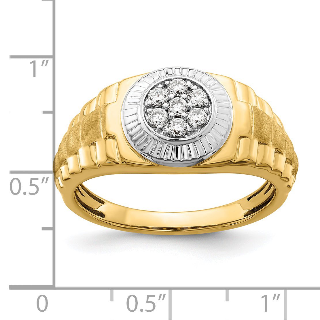 14k Two-tone 1/4 carat Lab Grown Diamond VS/SI+ G+ Complete Men's Ring
