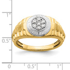 14k Two-tone 1/4 carat Lab Grown Diamond VS/SI+ G+ Complete Men's Ring