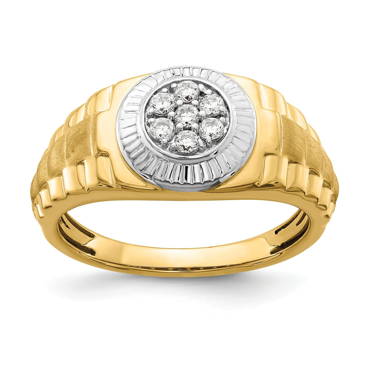 Men's Cluster Lab-Grown Diamond Ring in 14K Two-Tone Gold (1/4 ct. tw.), Size 10 - Sophia Jewelers Main image