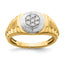 14k Two-tone 1/4 carat Lab Grown Diamond VS/SI+ G+ Complete Men's Ring