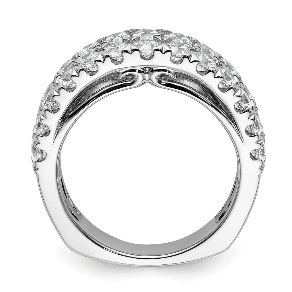 14k White Gold 1 3/4 carat Lab Grown Diamond VS+ F+ Complete Double Row Fashion Band