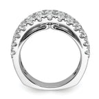 14k White Gold 1 3/4 carat Lab Grown Diamond VS+ F+ Complete Double Row Fashion Band
