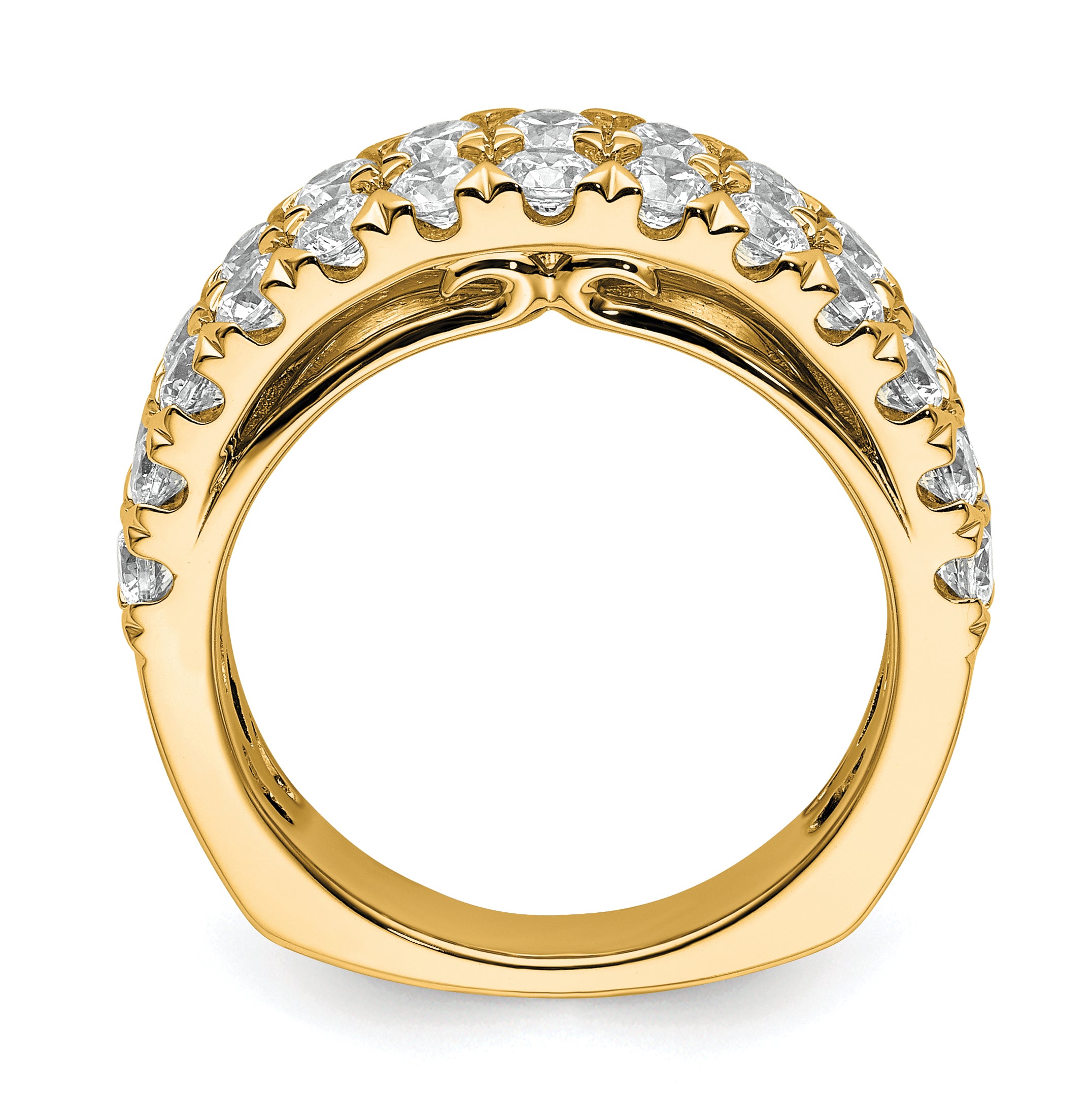 14k 1 3/4 carat Lab Grown Diamond VS+ F+ Complete Double Row Fashion Band