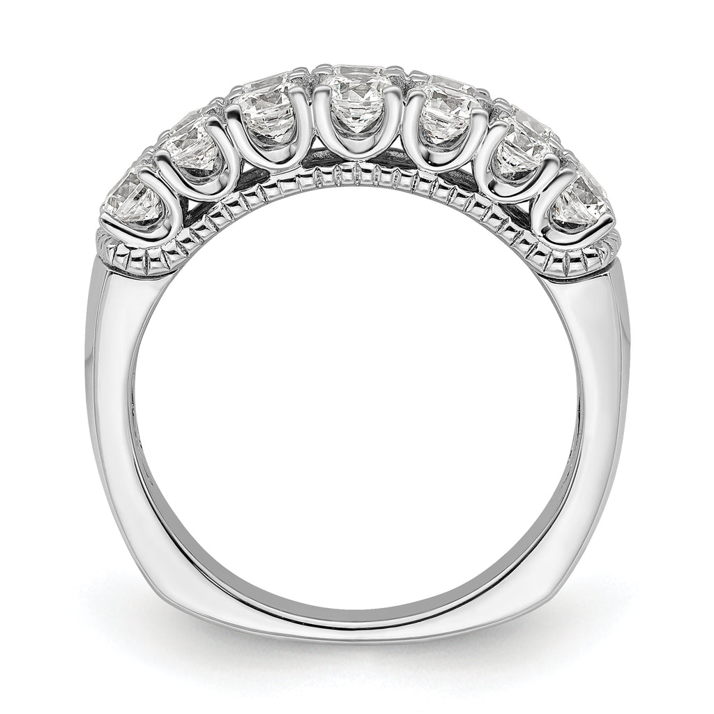 14k White Gold 1 5/8 carat Lab Grown Diamond VS/SI+ G+ Complete Double Row Fashion Band