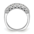 14k White Gold 1 5/8 carat Lab Grown Diamond VS/SI+ G+ Complete Double Row Fashion Band