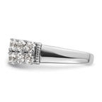 14k White Gold 1 5/8 carat Lab Grown Diamond VS/SI+ G+ Complete Double Row Fashion Band