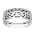 14k White Gold 1 5/8 carat Lab Grown Diamond VS/SI+ G+ Complete Double Row Fashion Band
