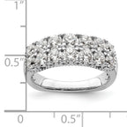 14k White Gold 1 5/8 carat Lab Grown Diamond VS/SI+ G+ Complete Double Row Fashion Band
