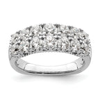 14k White Gold 1 5/8 carat Lab Grown Diamond VS/SI+ G+ Complete Double Row Fashion Band