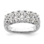 14k White Gold 1 5/8 carat Lab Grown Diamond VS/SI+ G+ Complete Double Row Fashion Band
