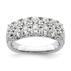 14k White Gold 1 5/8 carat Lab Grown Diamond VS/SI+ G+ Complete Double Row Fashion Band