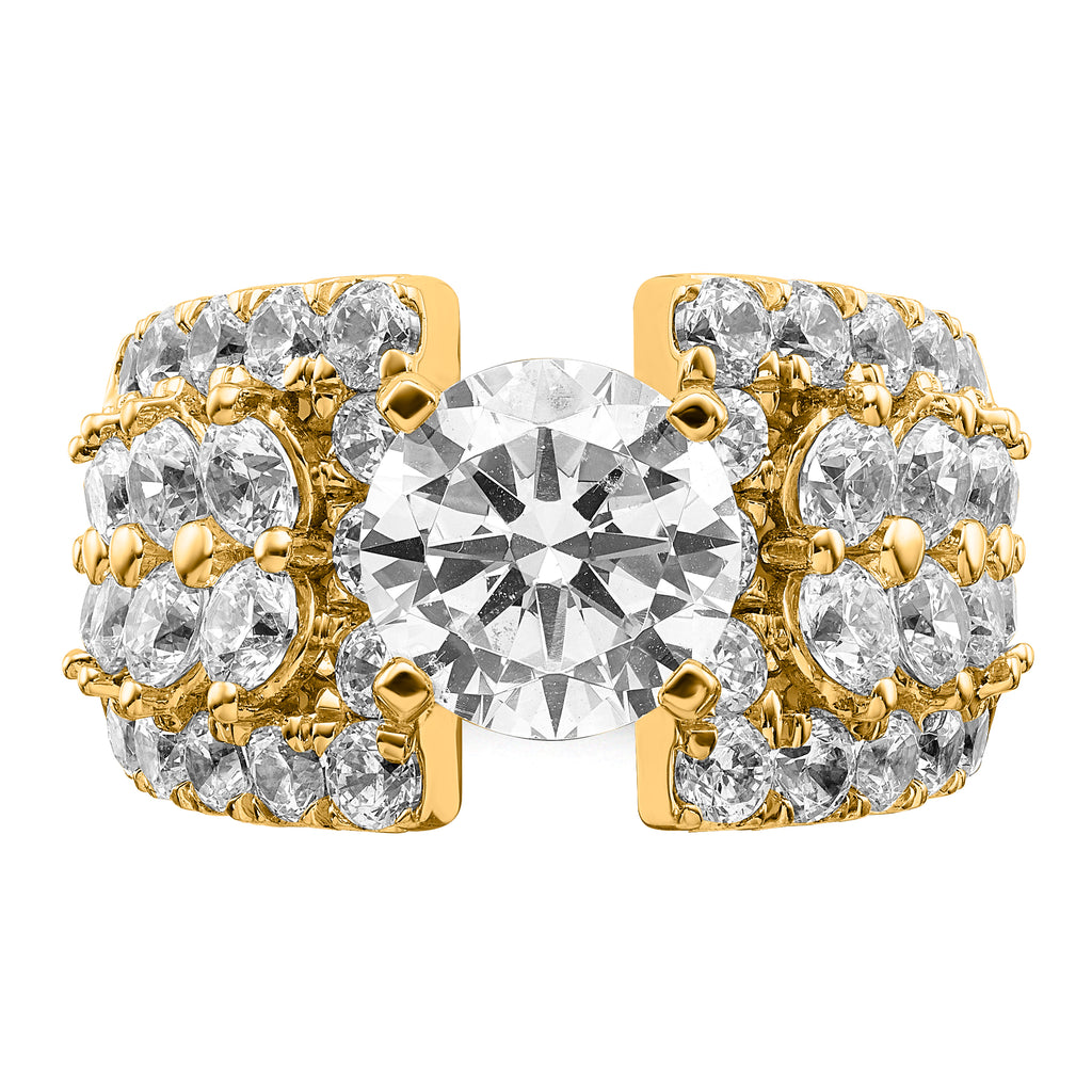 14k 6 3/8 carat  Certified Lab Grown Diamond VS/SI+ G+ Round Complete Engagement Ring