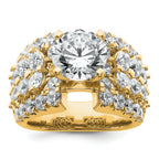 14k 3 3/8 carat Lab Grown Diamond VS/SI+ G+ 3 carat Round Center Semi Mount Engagement Ring