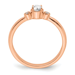 First Promise 14k Rose Gold 1/4 carat Lab Grown Diamond VS/SI+ G+ Complete Petite Engagement Ring