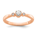 First Promise 14k Rose Gold 1/4 carat Lab Grown Diamond VS/SI+ G+ Complete Petite Engagement Ring