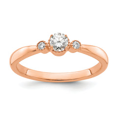 First Promise 14k Rose Gold 1/4 carat Lab Grown Diamond VS/SI+ G+ Complete Petite Engagement Ring