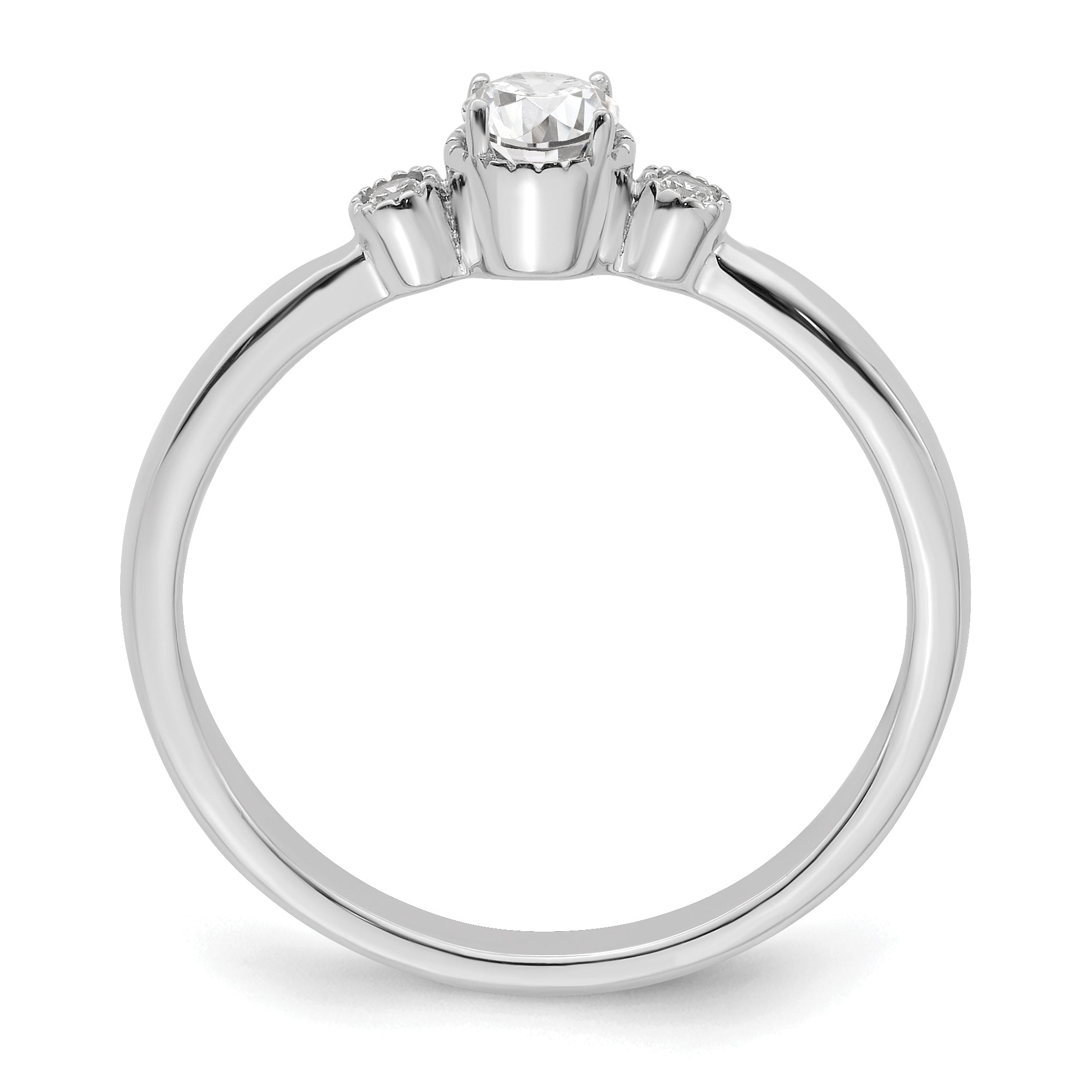 First Promise 14k White Gold 1/4 carat Lab Grown Diamond VS/SI+ G+ Complete Petite Engagement Ring