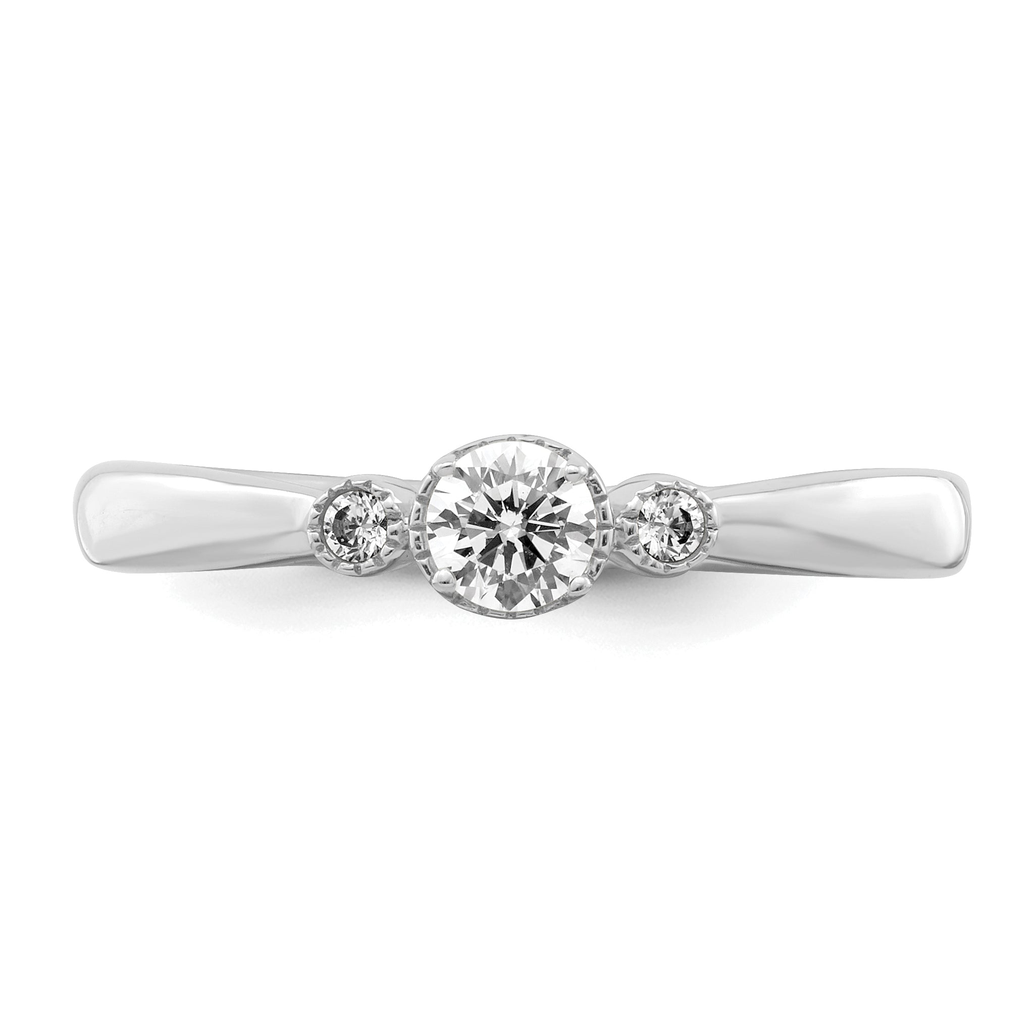 First Promise 14k White Gold 1/4 carat Lab Grown Diamond VS/SI+ G+ Complete Petite Engagement Ring