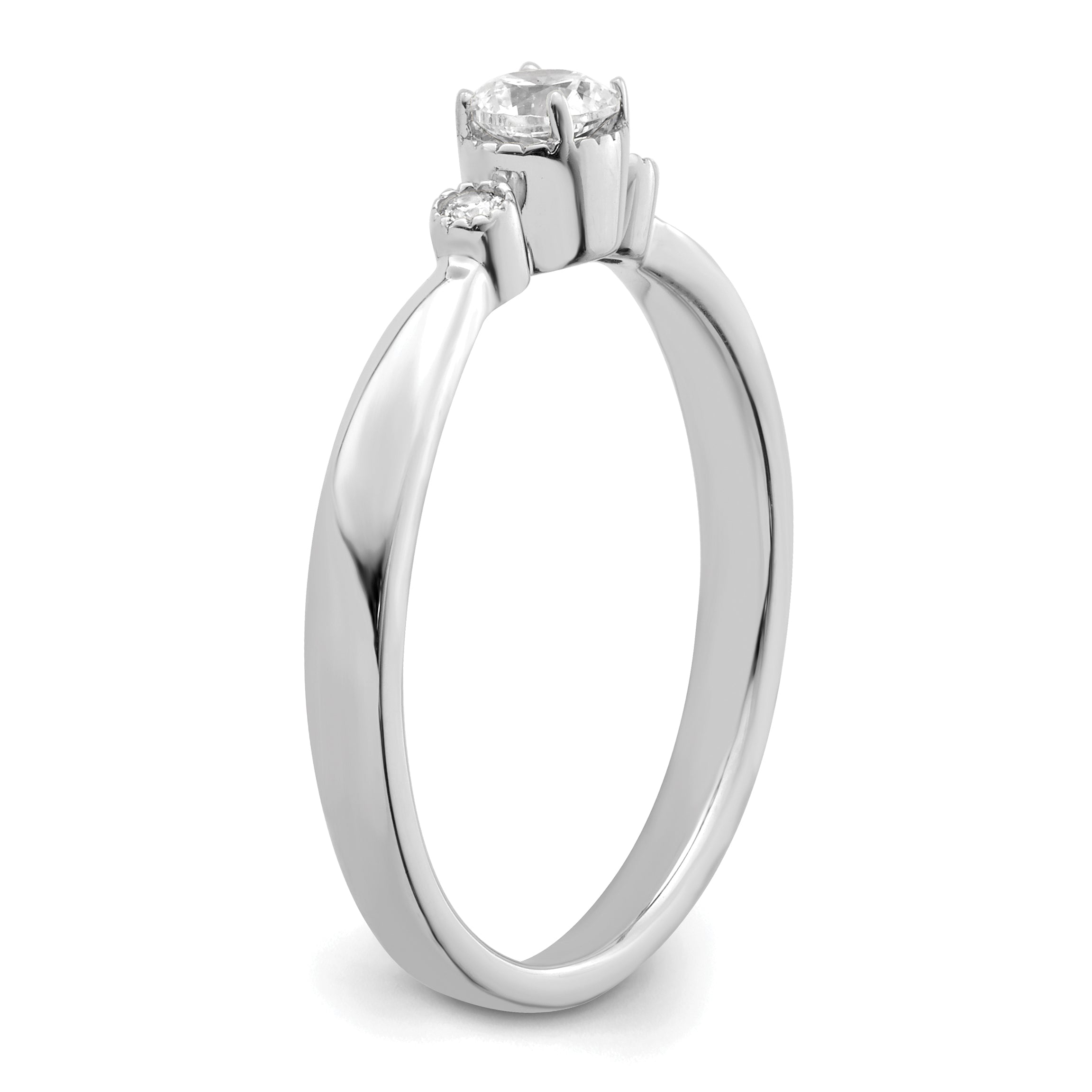 First Promise 14k White Gold 1/4 carat Lab Grown Diamond VS/SI+ G+ Complete Petite Engagement Ring