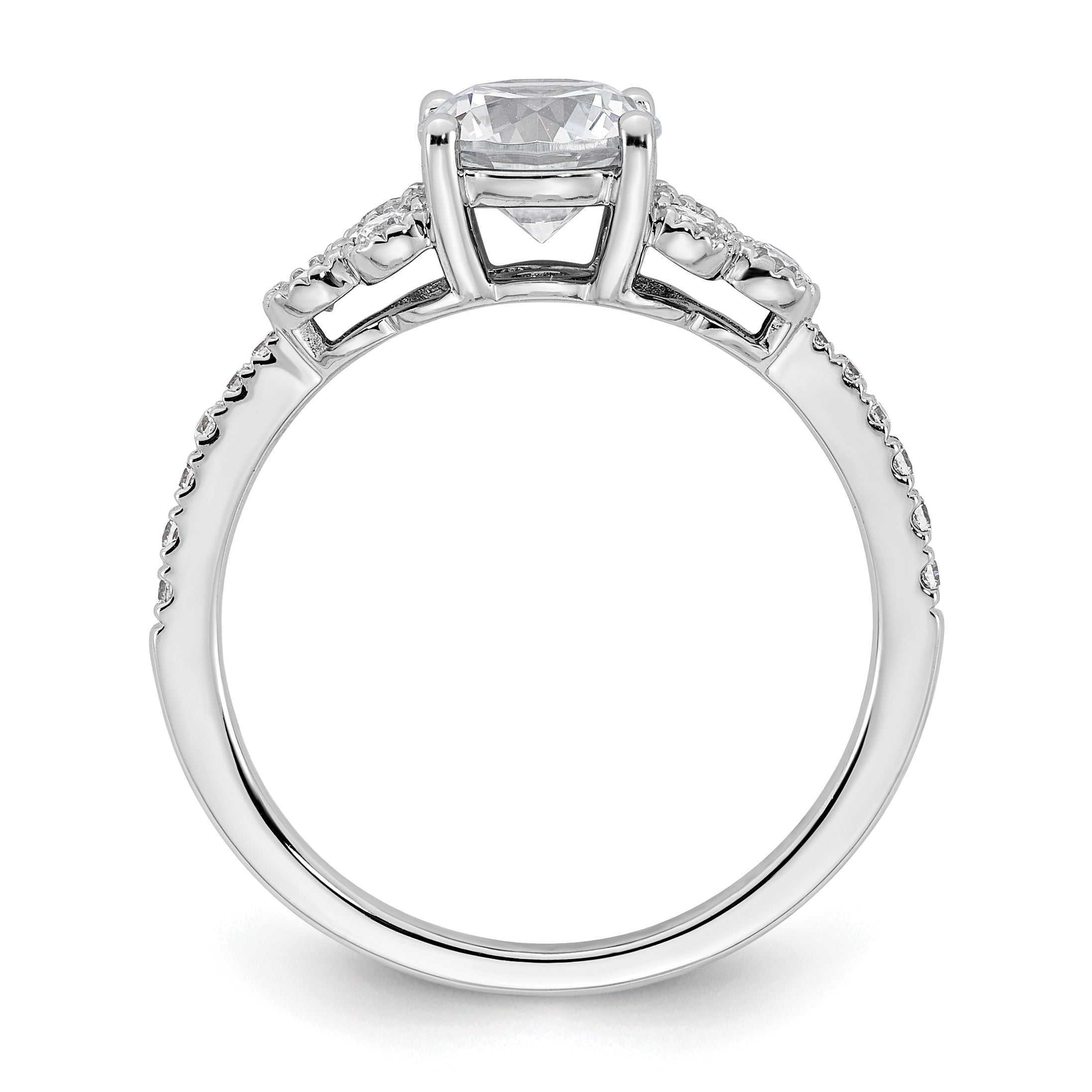 14k 1/5 carat Lab Grown Diamond VS/SI+ G+ 1 carat Center Round Semi Mount Engagement Ring