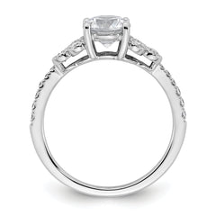 14k 1/5 carat Lab Grown Diamond VS/SI+ G+ 1 carat Center Round Semi Mount Engagement Ring