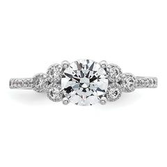 14k 1/5 carat Lab Grown Diamond VS/SI+ G+ 1 carat Center Round Semi Mount Engagement Ring