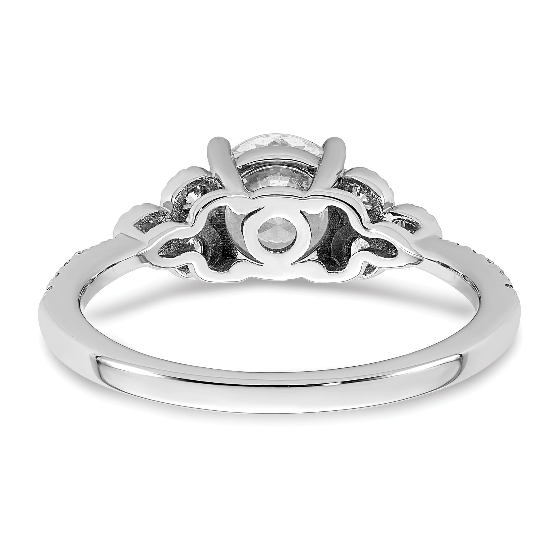 14k 1/5 carat Lab Grown Diamond VS/SI+ G+ 1 carat Center Round Semi Mount Engagement Ring