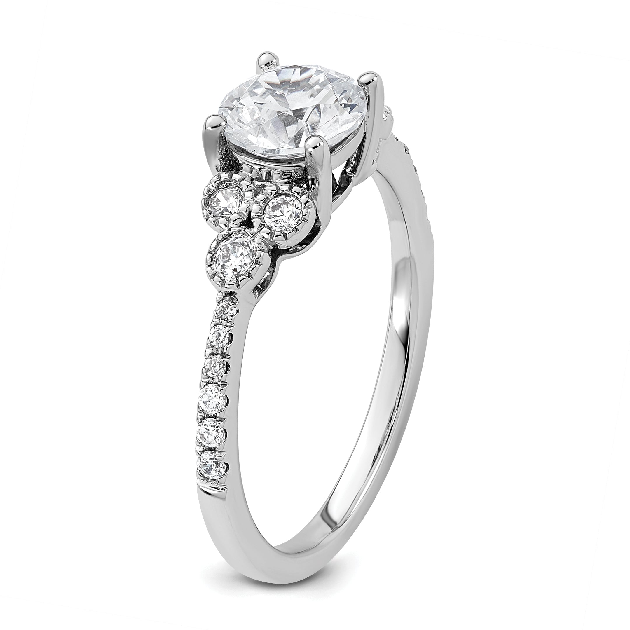 14k 1/5 carat Lab Grown Diamond VS/SI+ G+ 1 carat Center Round Semi Mount Engagement Ring