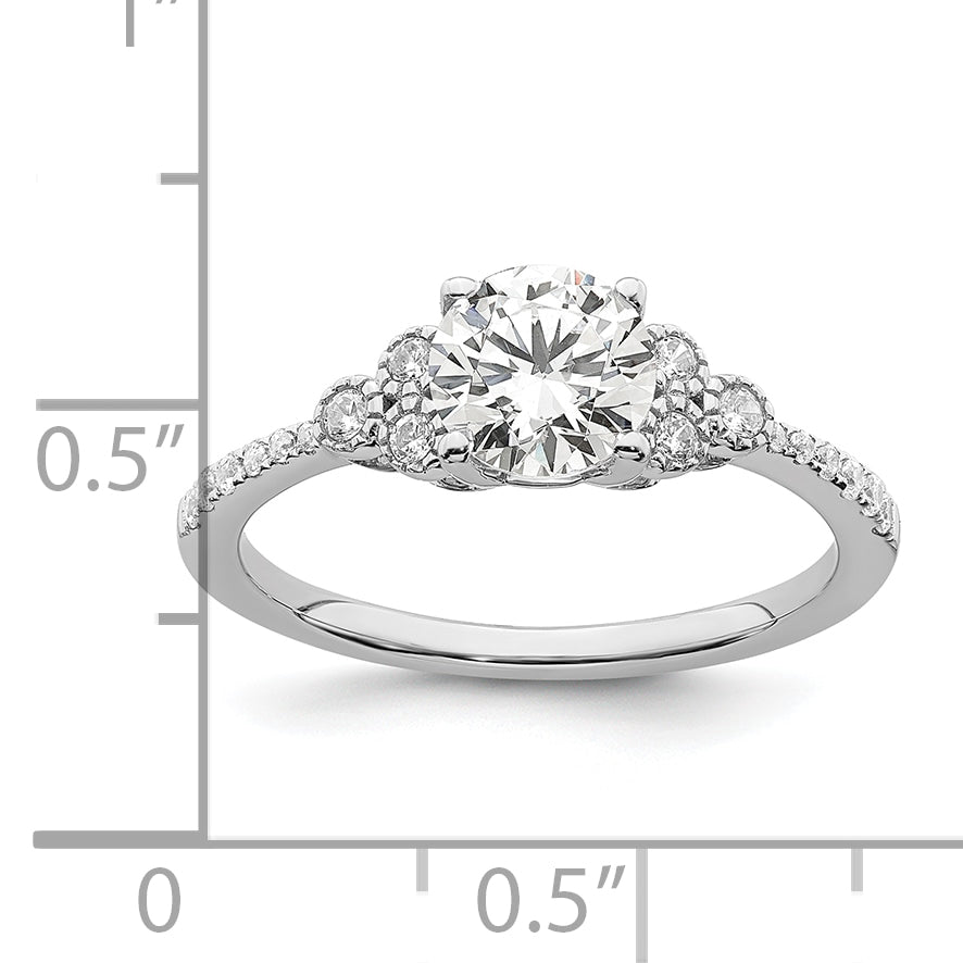 14k 1/5 carat Lab Grown Diamond VS/SI+ G+ 1 carat Center Round Semi Mount Engagement Ring