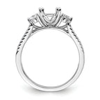 14k White Gold 3/8 carat Lab Grown Diamond VS/SI+ G+ 1 carat Center Oval Semi Mount Engagement Ring