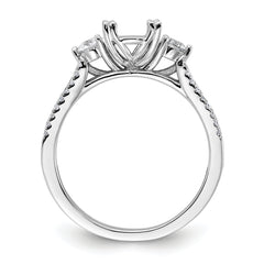 14k White Gold 3/8 carat Lab Grown Diamond VS/SI+ G+ 1 carat Center Oval Semi Mount Engagement Ring