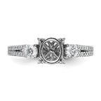 14k White Gold 3/8 carat Lab Grown Diamond VS/SI+ G+ 1 carat Center Oval Semi Mount Engagement Ring