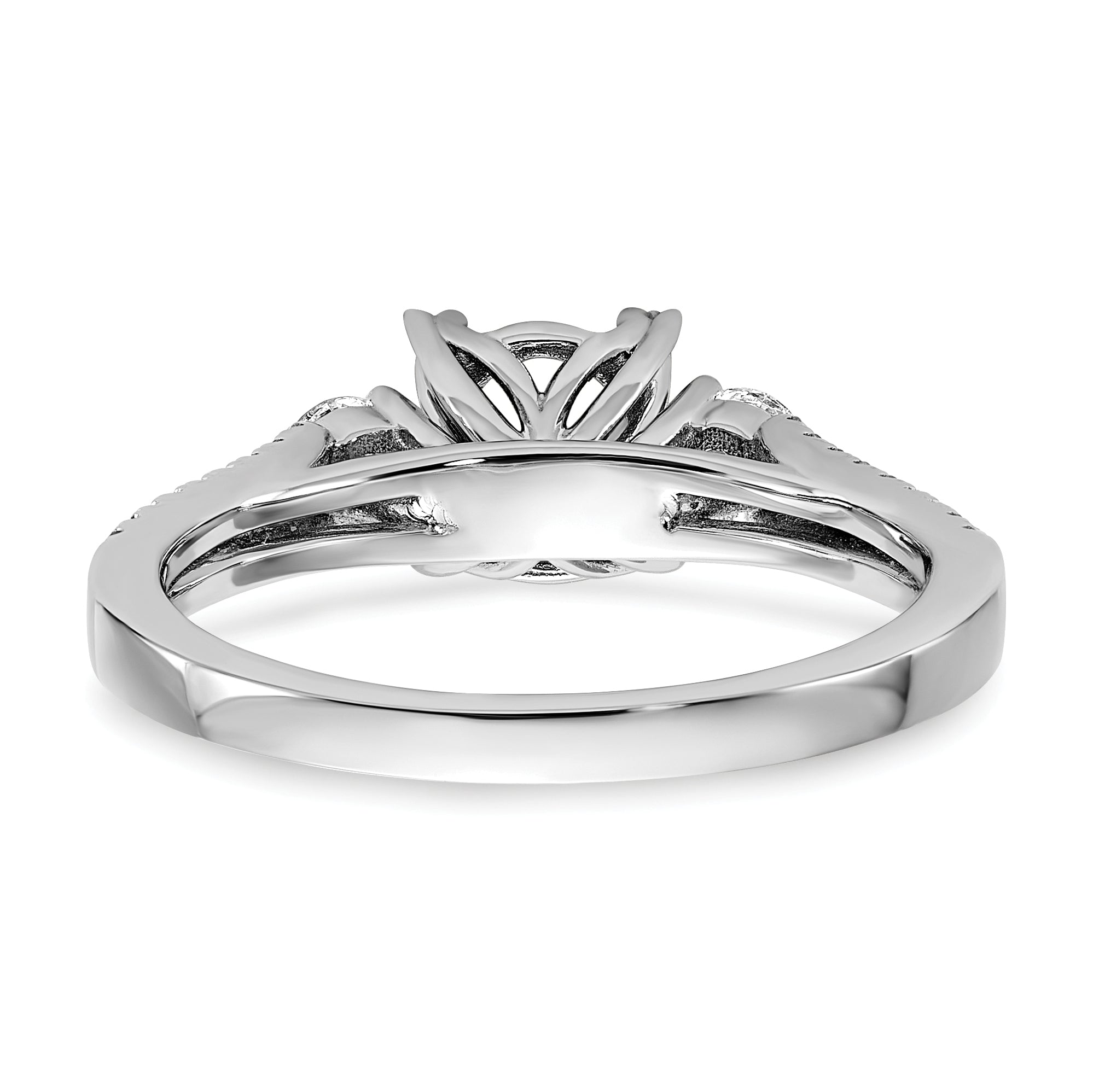 14k White Gold 3/8 carat Lab Grown Diamond VS/SI+ G+ 1 carat Center Oval Semi Mount Engagement Ring