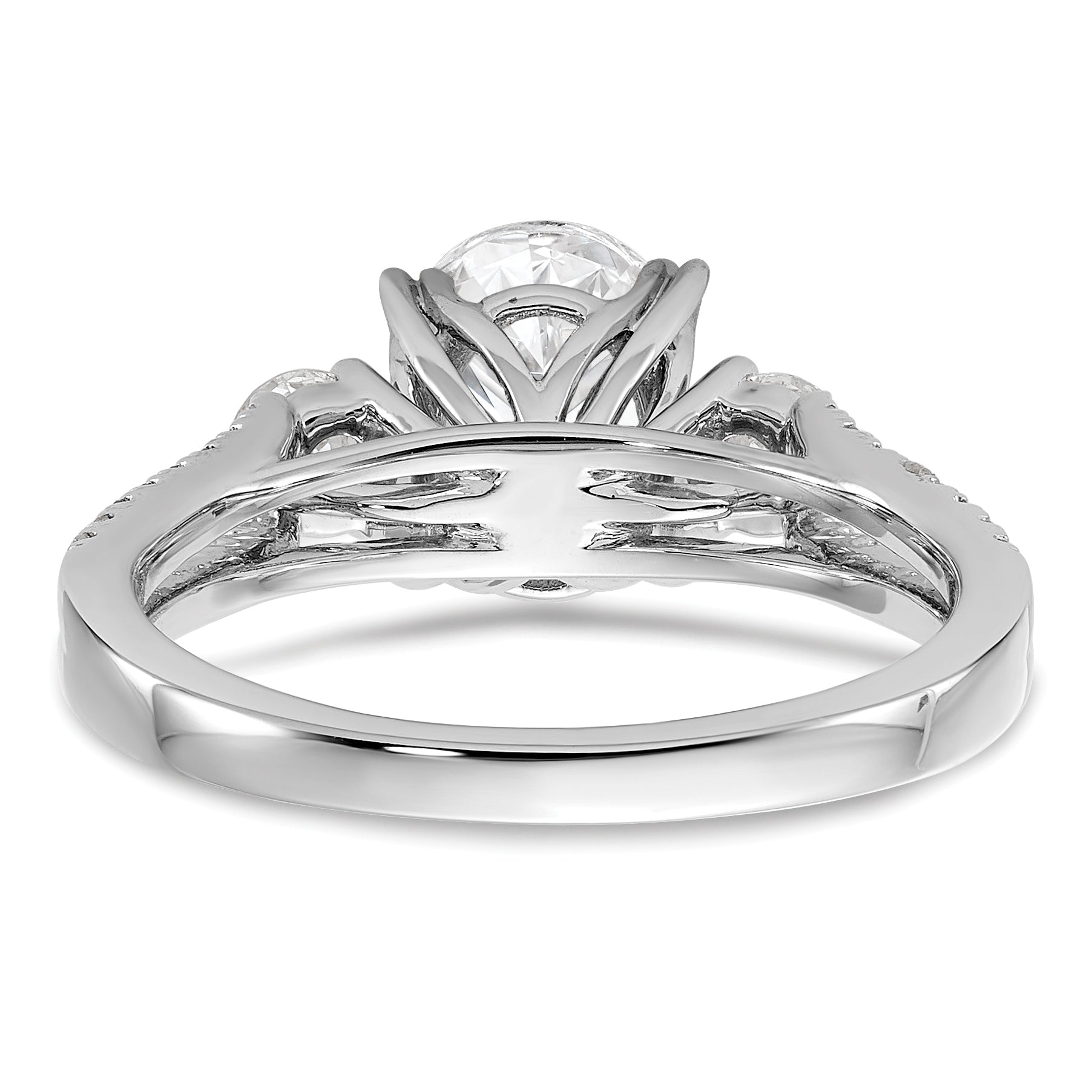 14k White Gold 1/2 carat Lab Grown Diamond VS/SI+ G+ 1 1/2 carat Center Oval Semi Mount Engagement Ring