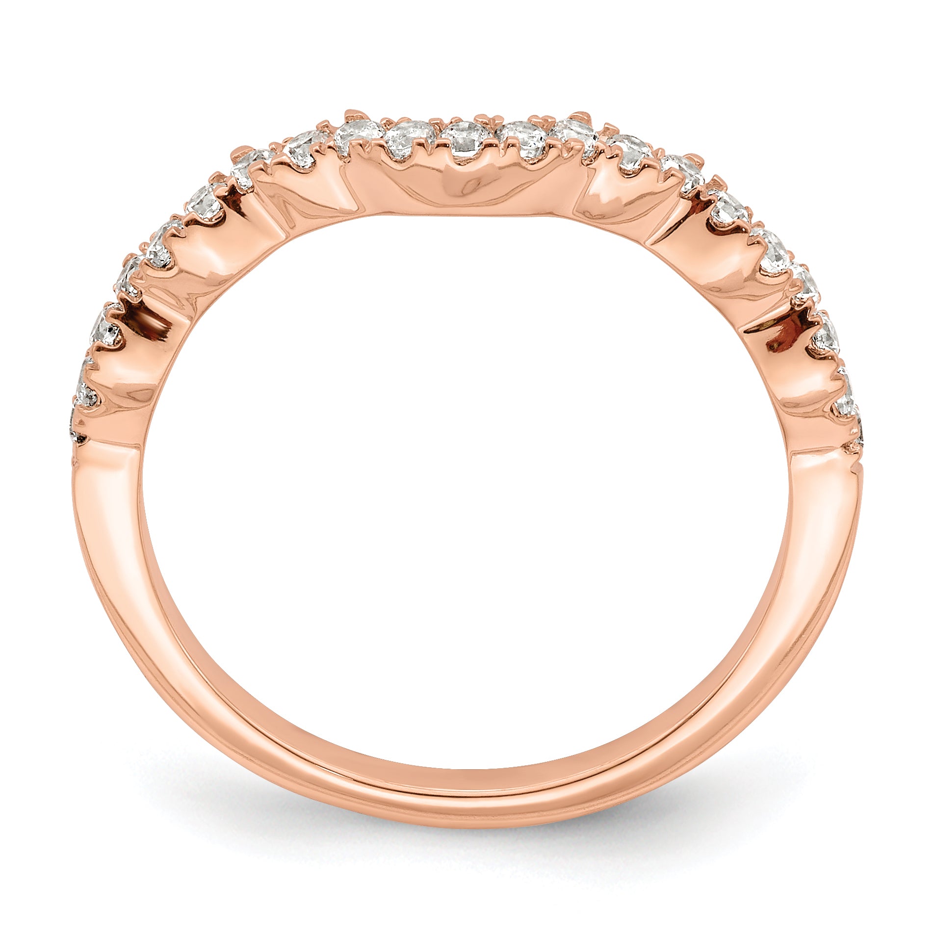 14k Rose Gold 1/5 carat Lab Grown Diamond VS/SI+ G+ Complete Wedding Band