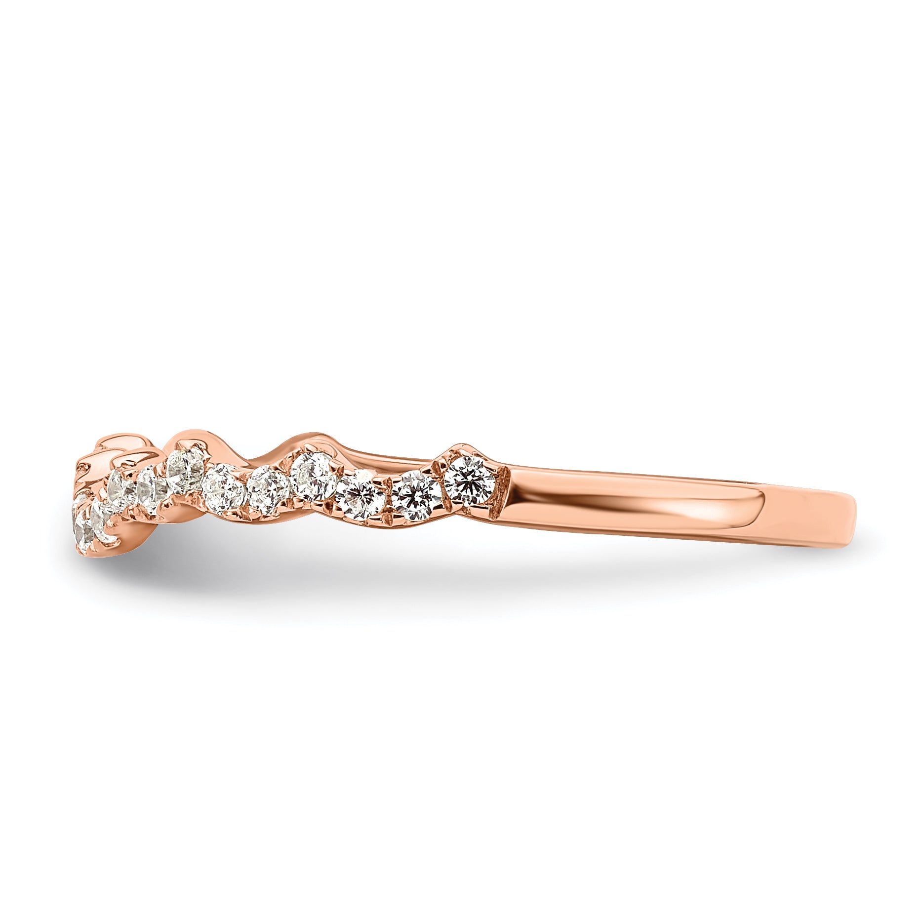 14k Rose Gold 1/5 carat Lab Grown Diamond VS/SI+ G+ Complete Wedding Band