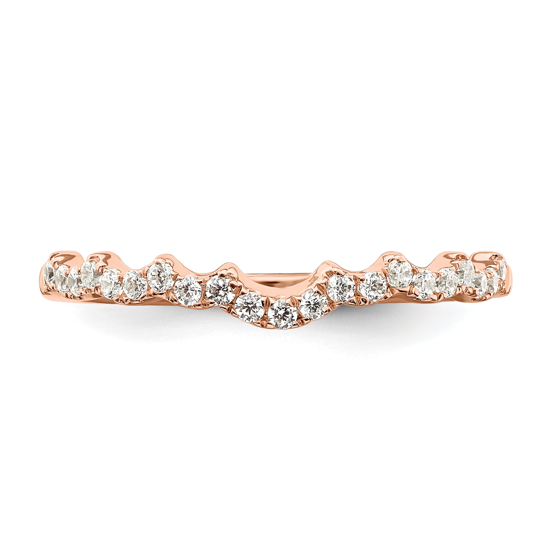 14k Rose Gold 1/5 carat Lab Grown Diamond VS/SI+ G+ Complete Wedding Band