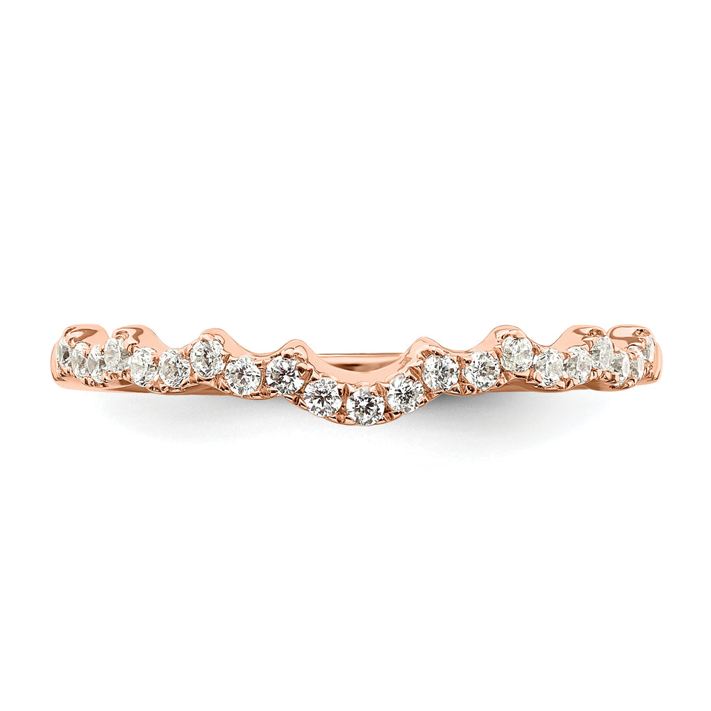 14k Rose Gold 1/5 carat Lab Grown Diamond VS/SI+ G+ Complete Wedding Band