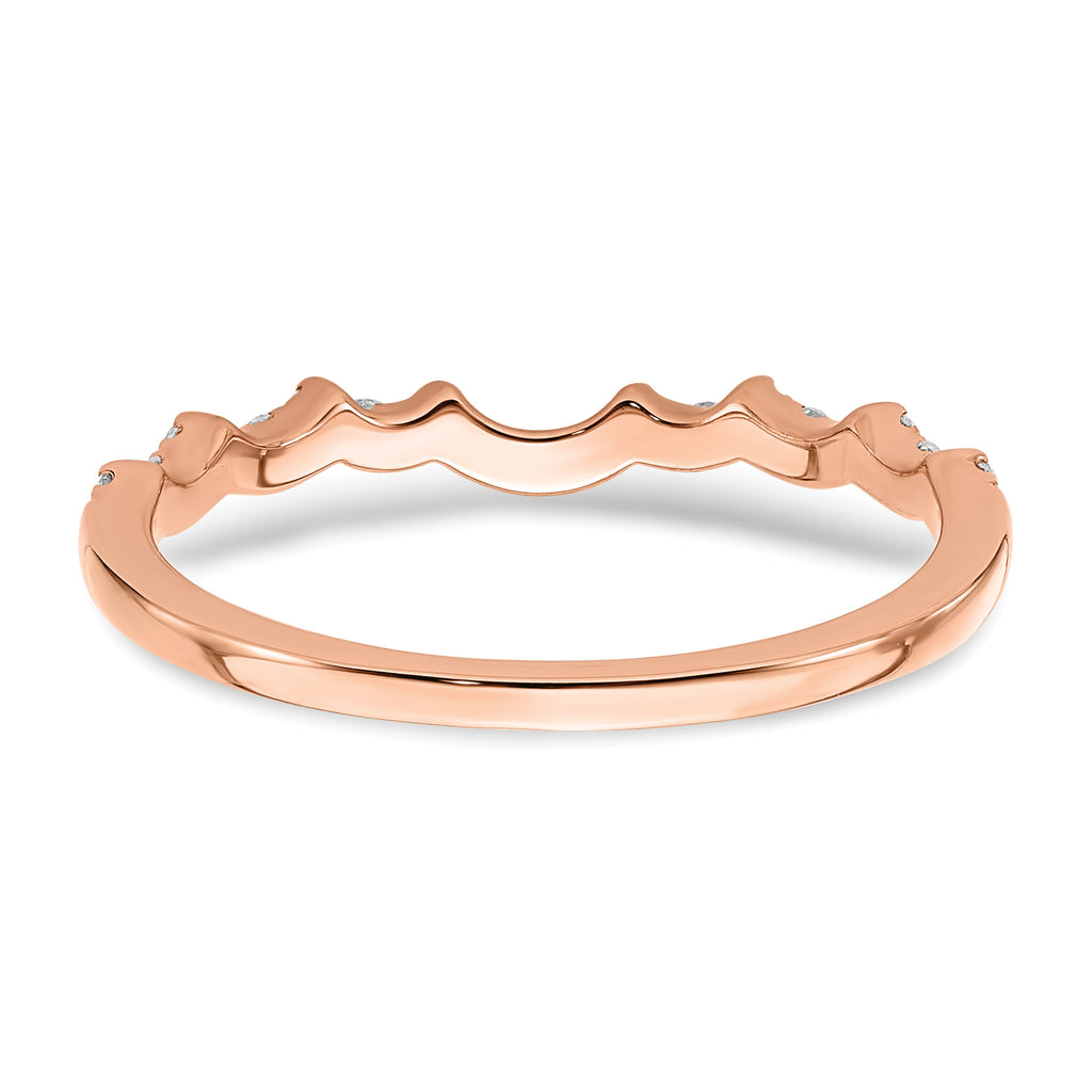 14k Rose Gold 1/5 carat Lab Grown Diamond VS/SI+ G+ Complete Wedding Band