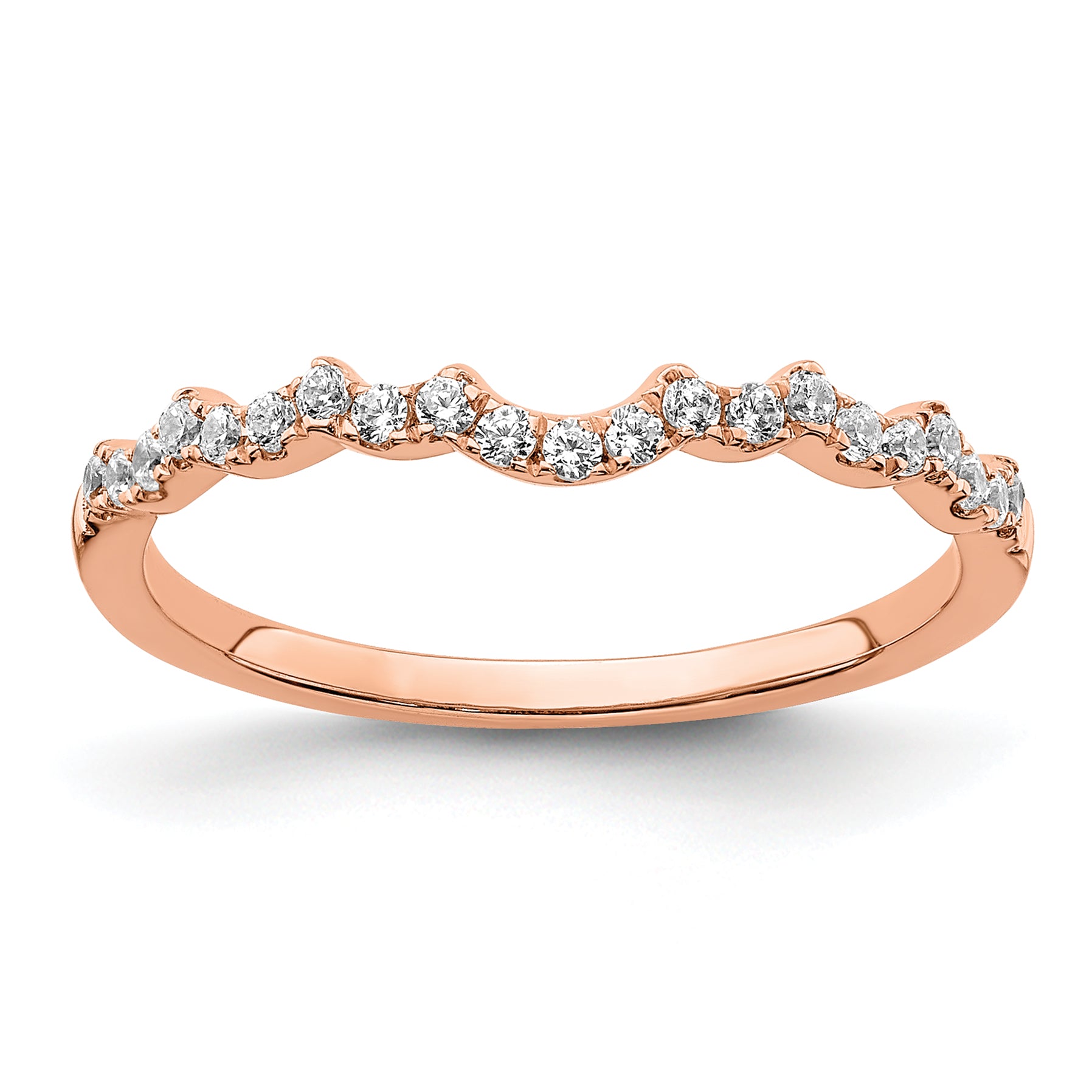 14k Rose Gold 1/5 carat Lab Grown Diamond VS/SI+ G+ Complete Wedding Band Main image