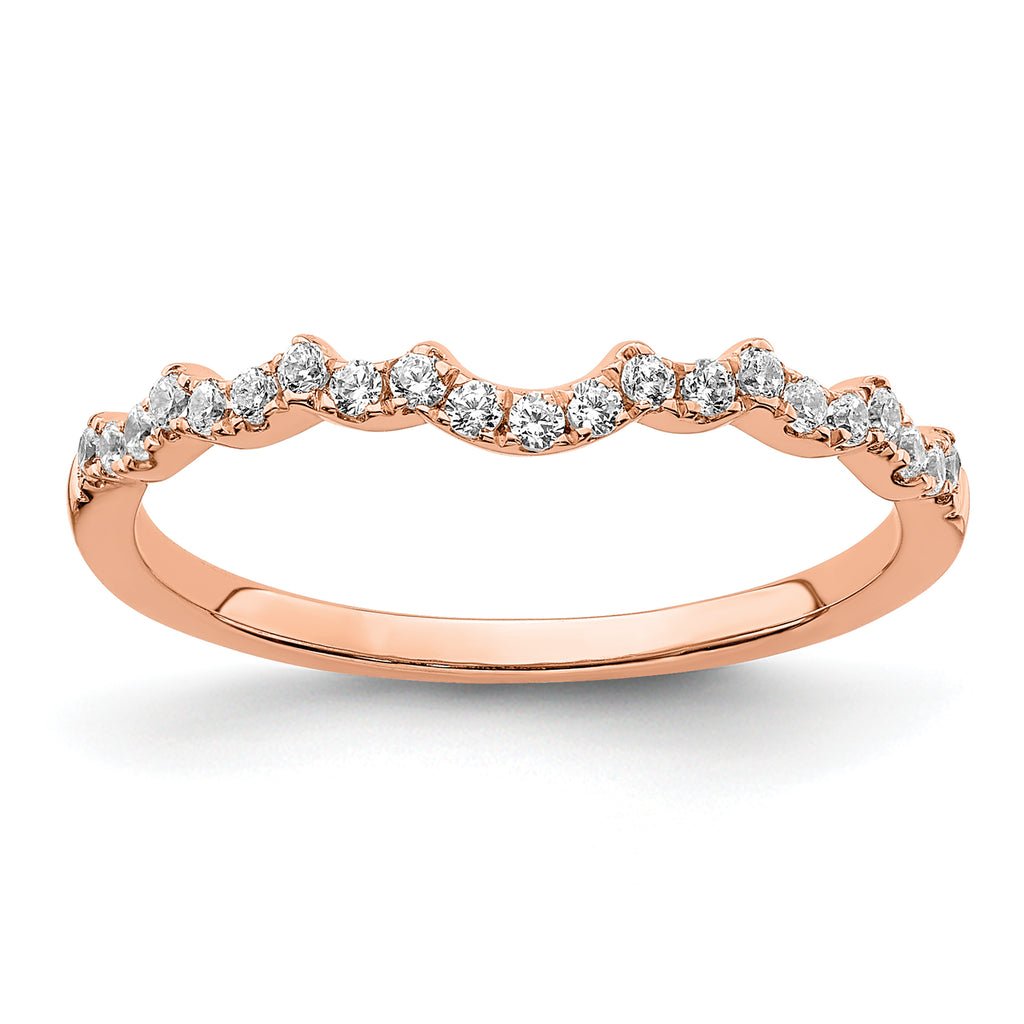 14k Rose Gold 1/5 carat Lab Grown Diamond VS/SI+ G+ Complete Wedding Band
