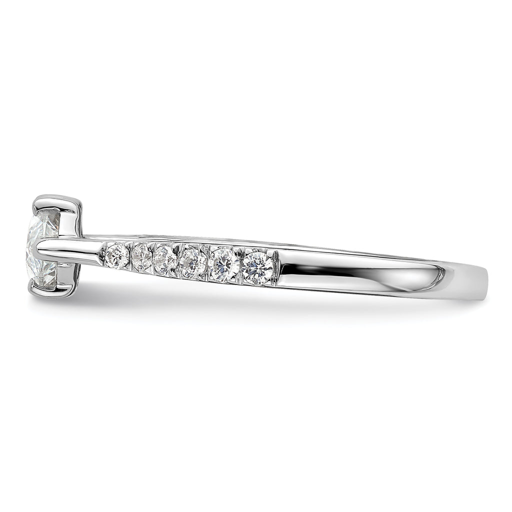 14k White Gold 1/5 carat Lab Grown Diamond VS/SI+ G+ 1 carat Center East-West Marquise Semi Mount Engagement Ring
