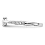 14k White Gold 1/5 carat Lab Grown Diamond VS/SI+ G+ 1 carat Center East-West Marquise Semi Mount Engagement Ring