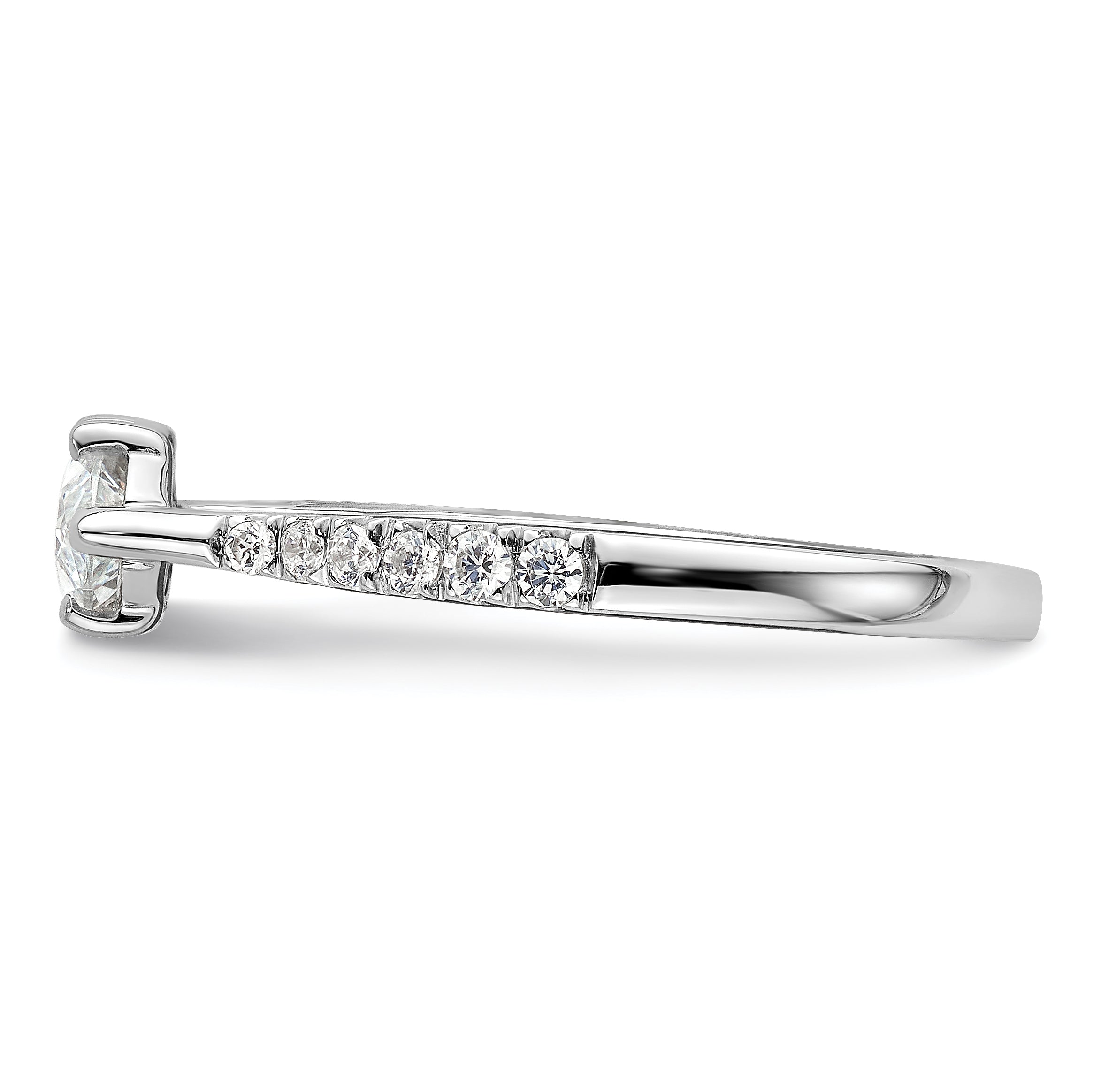 14k White Gold 1/5 carat Lab Grown Diamond VS/SI+ G+ 1 carat Center East-West Marquise Semi Mount Engagement Ring