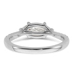 14k White Gold 1/5 carat Lab Grown Diamond VS/SI+ G+ 1 carat Center East-West Marquise Semi Mount Engagement Ring